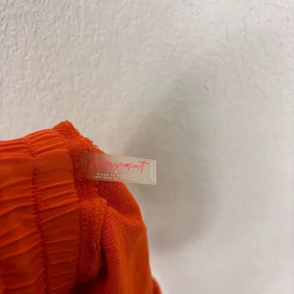 Free People Movement Dark Orange Short‎ Terry Cloth Shorts